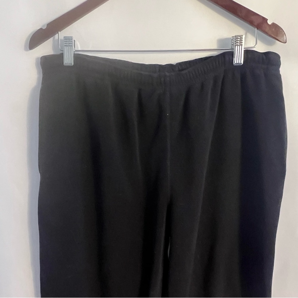 EMS Thick Fleece Pants Mens L Large Black Pockets Elastic Tie Waist Sweatpants - Picture 2 of 8
